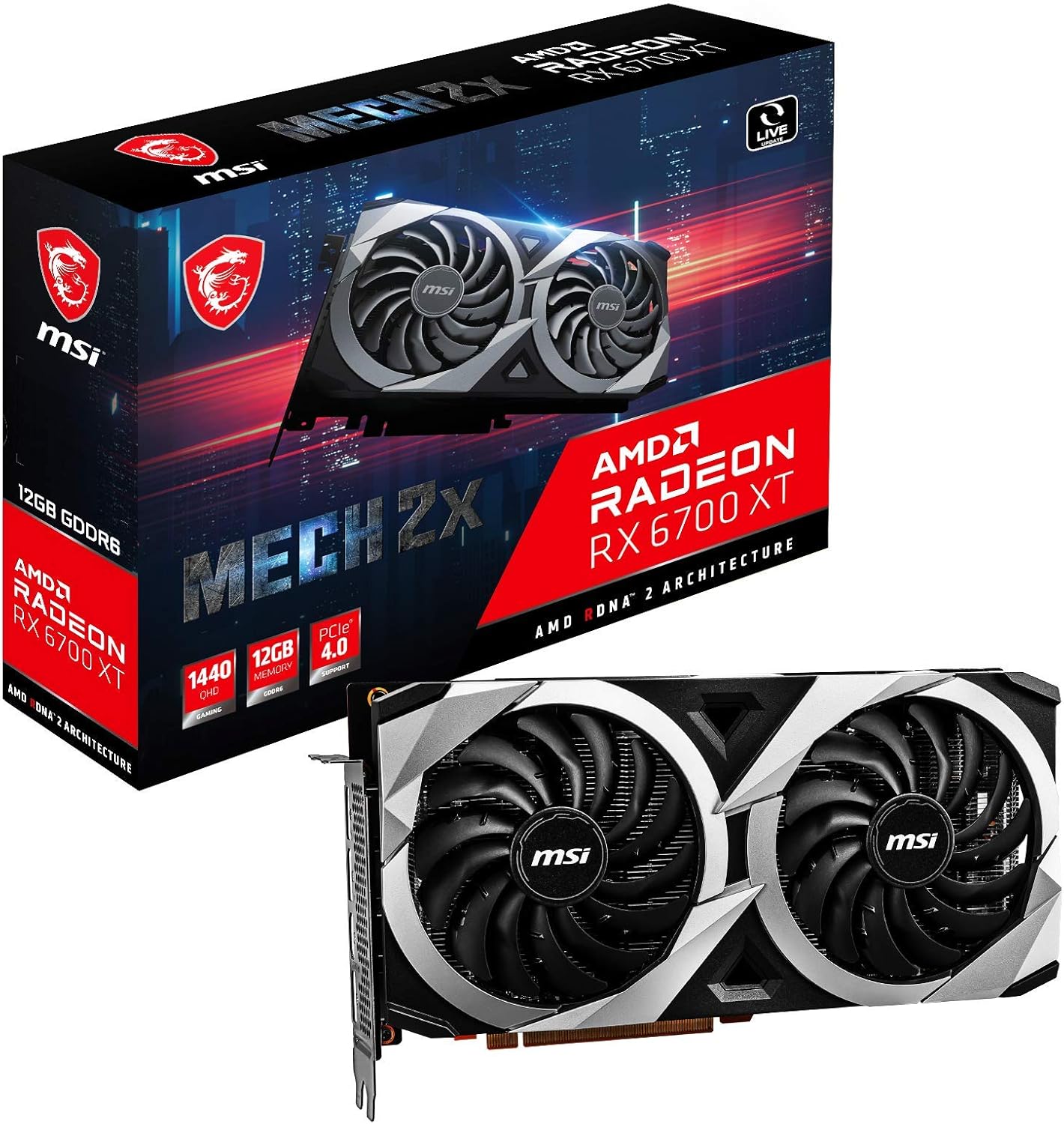 MSI Radeon RX 6700 XT MECH 2X 12GB OC Gaming Graphic Card