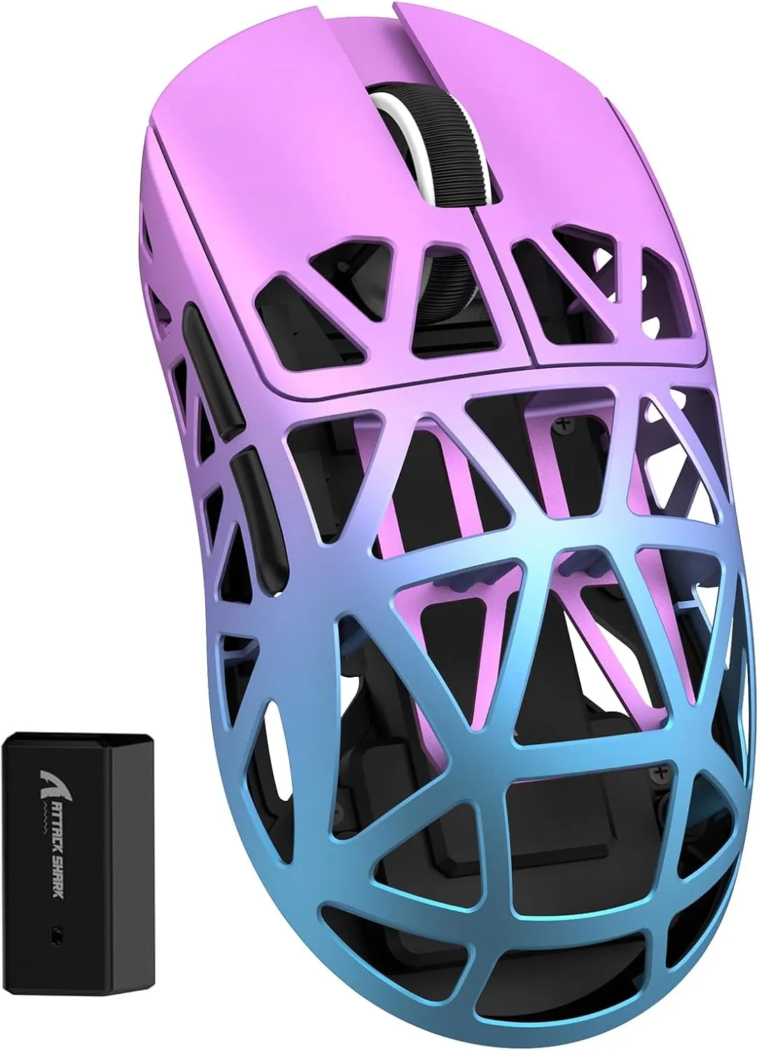 Buy Attack Shark R2 (Purple Blue) PAW3950 MAX Sensor with Superlight Magnesium Alloy Wireless Gaming Mouse online in Pakistan at WaddaGamer