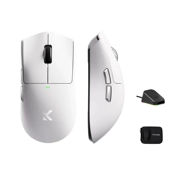 Buy MCHOSE K7 Ultra (White) Lightweight with PAW3950 Sensor Wireless Gaming Mouse online in Pakistan at WaddaGamer