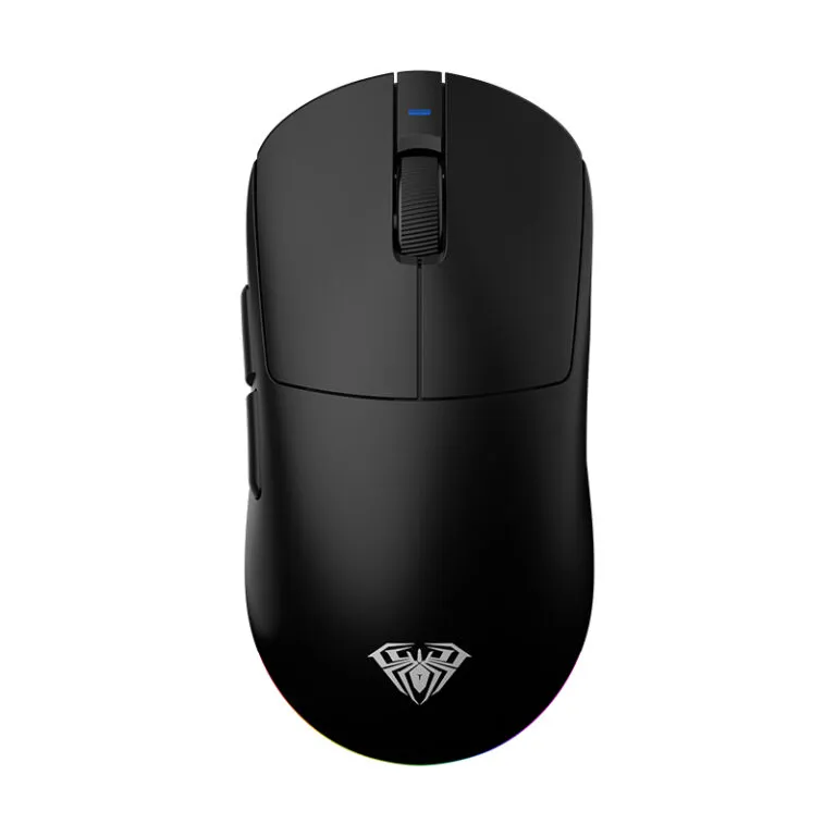 AULA pc gear AULA V9 Pro (Black) Ultra-Lightweight Tri-Mode Wireless Gaming Mouse front view