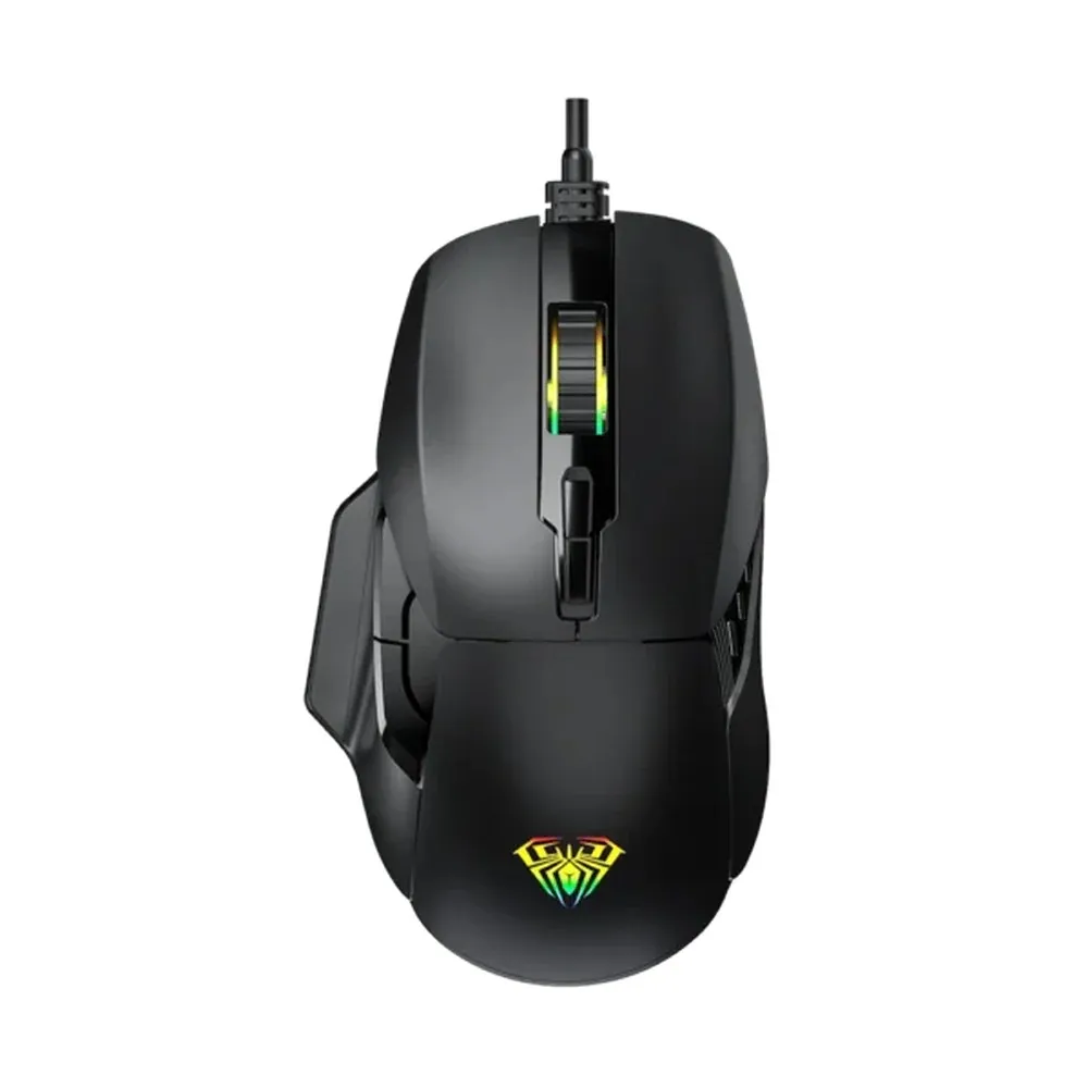 AULA F815 (Black with RGB) 12800 DPI with 7 Programmable Buttons Wired Gaming Mouse price in Pakistan product image