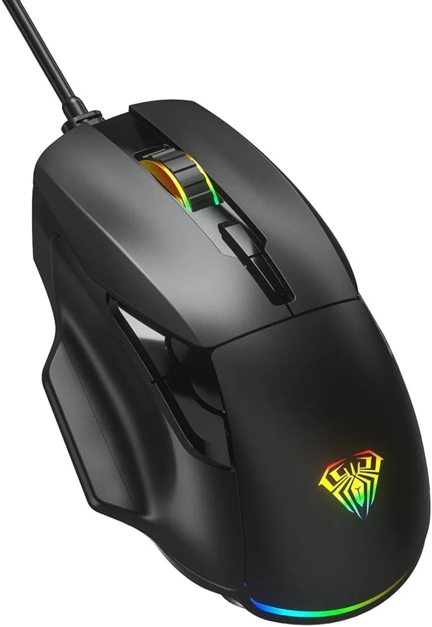 AULA F815 (Black with RGB) 12800 DPI with 7 Programmable Buttons Wired Gaming Mouse image 4