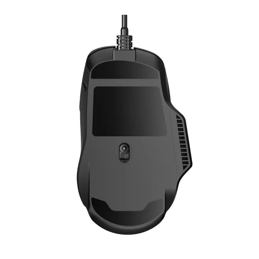 AULA pc gear AULA F815 (Black with RGB) 12800 DPI with 7 Programmable Buttons Wired Gaming Mouse front view