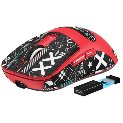 Buy Attack Shark X3 Pro 4K/8K (Red with Grip Sticker) Wireless Gaming Mouse online in Pakistan at WaddaGamer