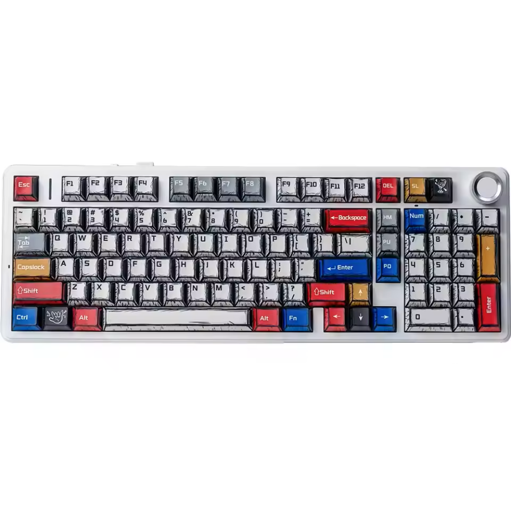 Buy AULA F99 PRO Gasket (Comic Star with RGB) Mounted Tri-Mode Mechanical Keyboard online in Pakistan at WaddaGamer