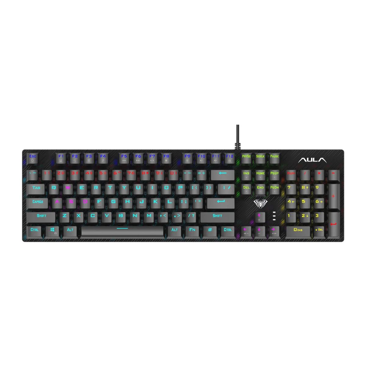 Buy AULA S2022 Pro (Black with Rainbow LED Backlit) Num Lock with Red Switches Wired Gaming Keyboard online in Pakistan at WaddaGamer