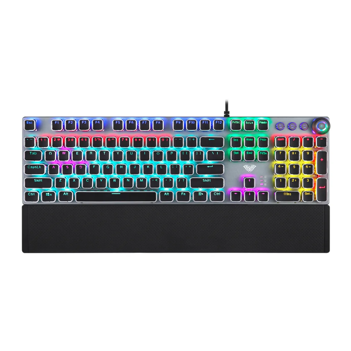 AULA pc gear AULA F2088 (Black) Phantom Backlit with Blue Switches Wired Mechanical & Gaming Keyboard front view