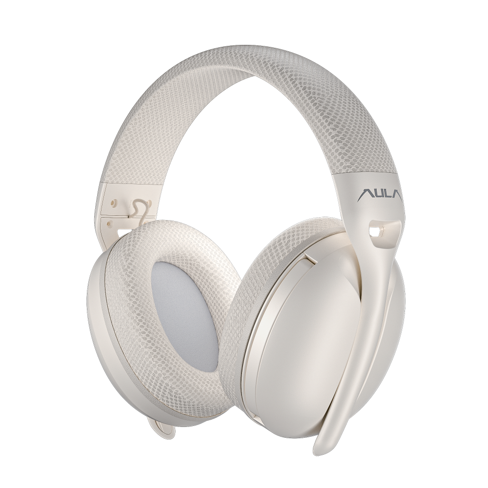 AULA S6 (Beige) Dual BT 5.3 – 2.4GHz Wireless & Wired Mode Gaming Headphone price in Pakistan product image