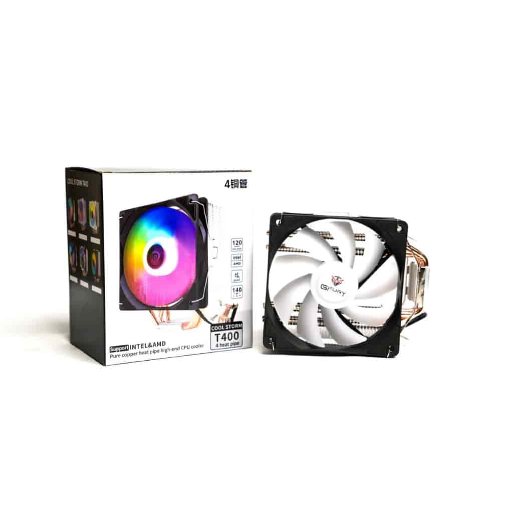 GFury GF-T400 COOL STORM (Black White with ARGB) Single Fan Air CPU Cooler