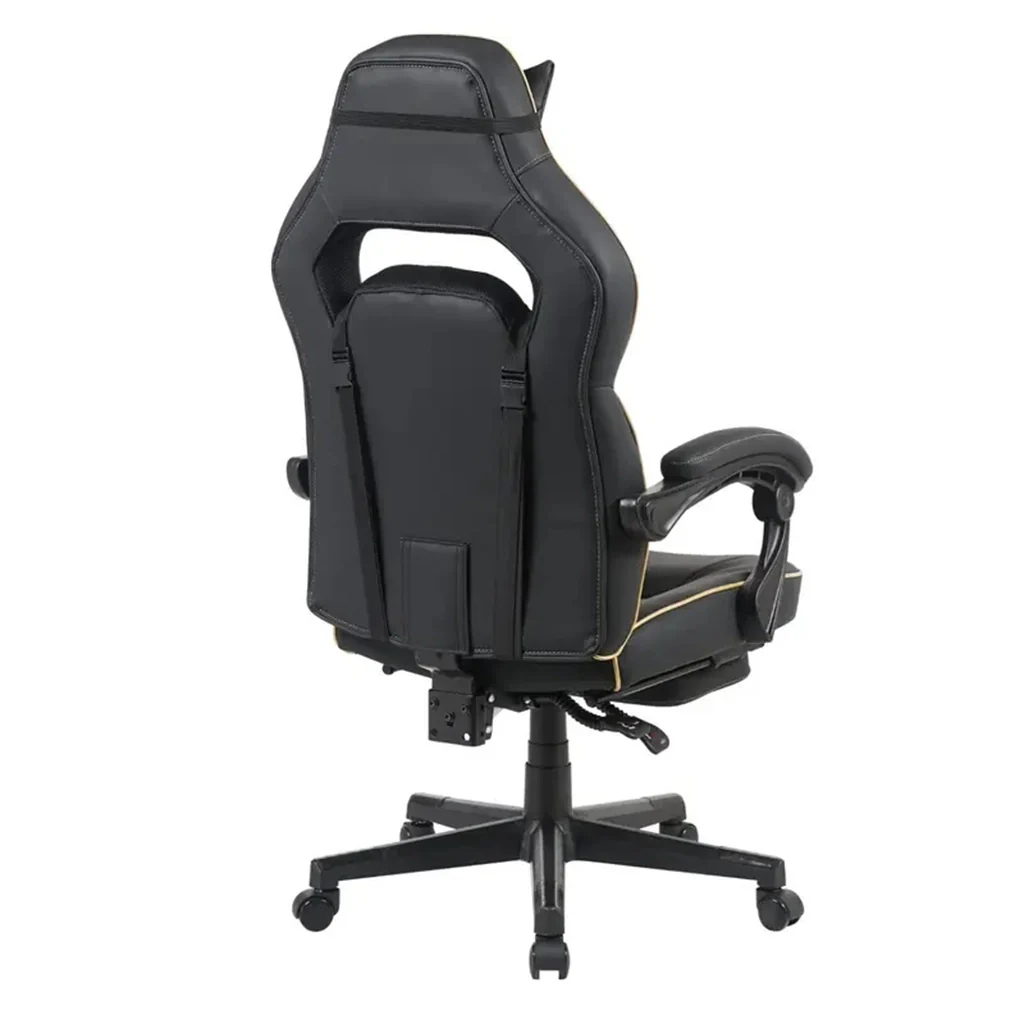 GFury KW-M7308-2 (Black & Gold) 350mm Nylon Base with PU Soft Padding & Class-4 Gas Lift Gaming Chair image 4