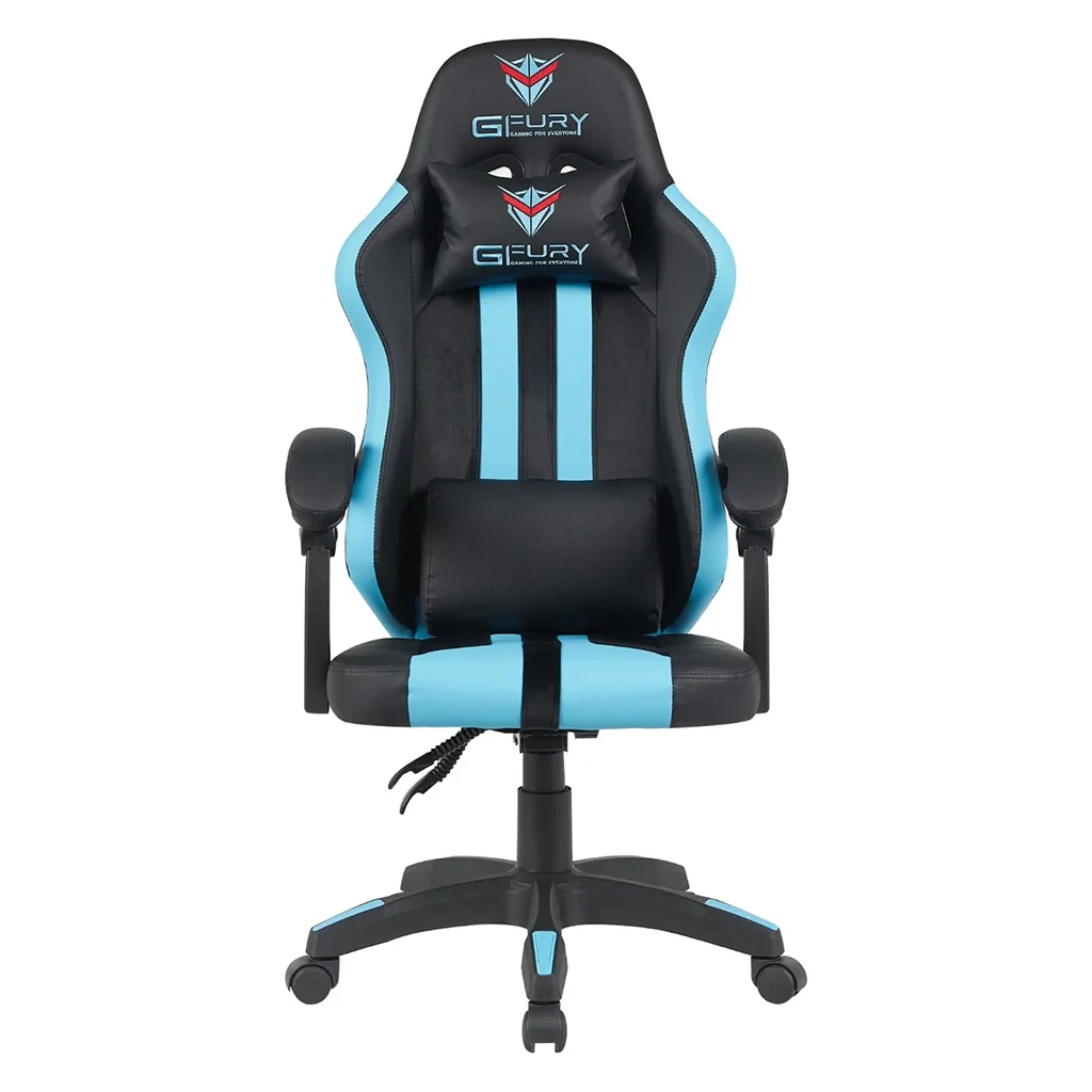 GFury KW-G8193 (Black & Blue) Premium Leather with 20mm Nylon Base Gaming Chair