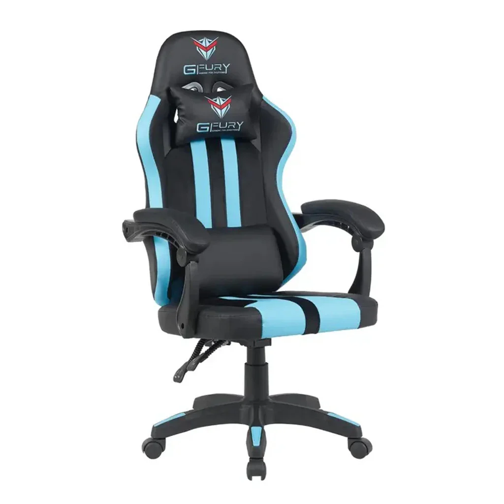 Buy GFury KW-G8193 (Black & Blue) Premium Leather with 20mm Nylon Base Gaming Chair online in Pakistan at WaddaGamer