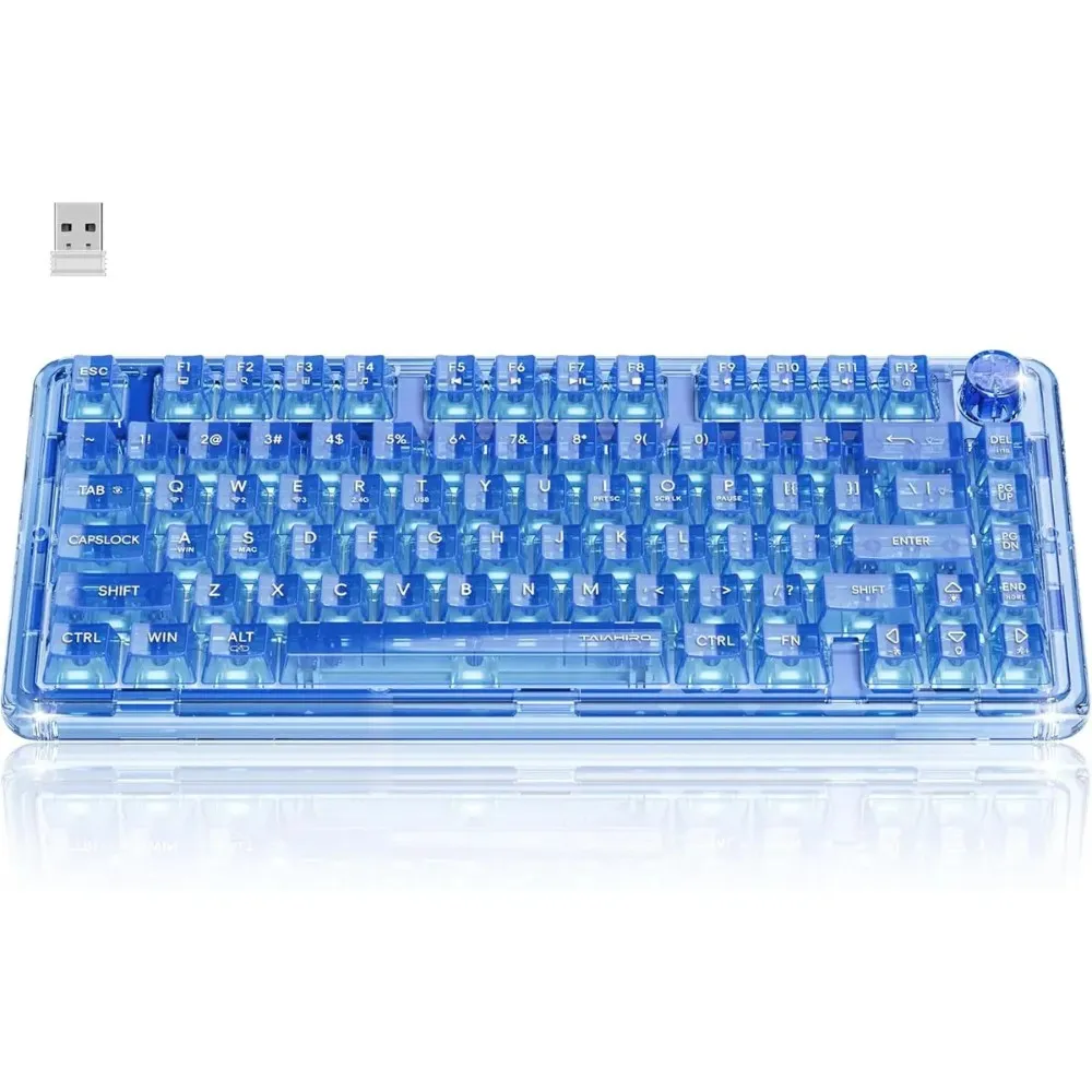 Buy Taiahiro BK920 (Transparent Blue) Hot-Swappable Blue Switches with 4000mAh Battery Wireless Gaming Keyboard online in Pakistan at WaddaGamer
