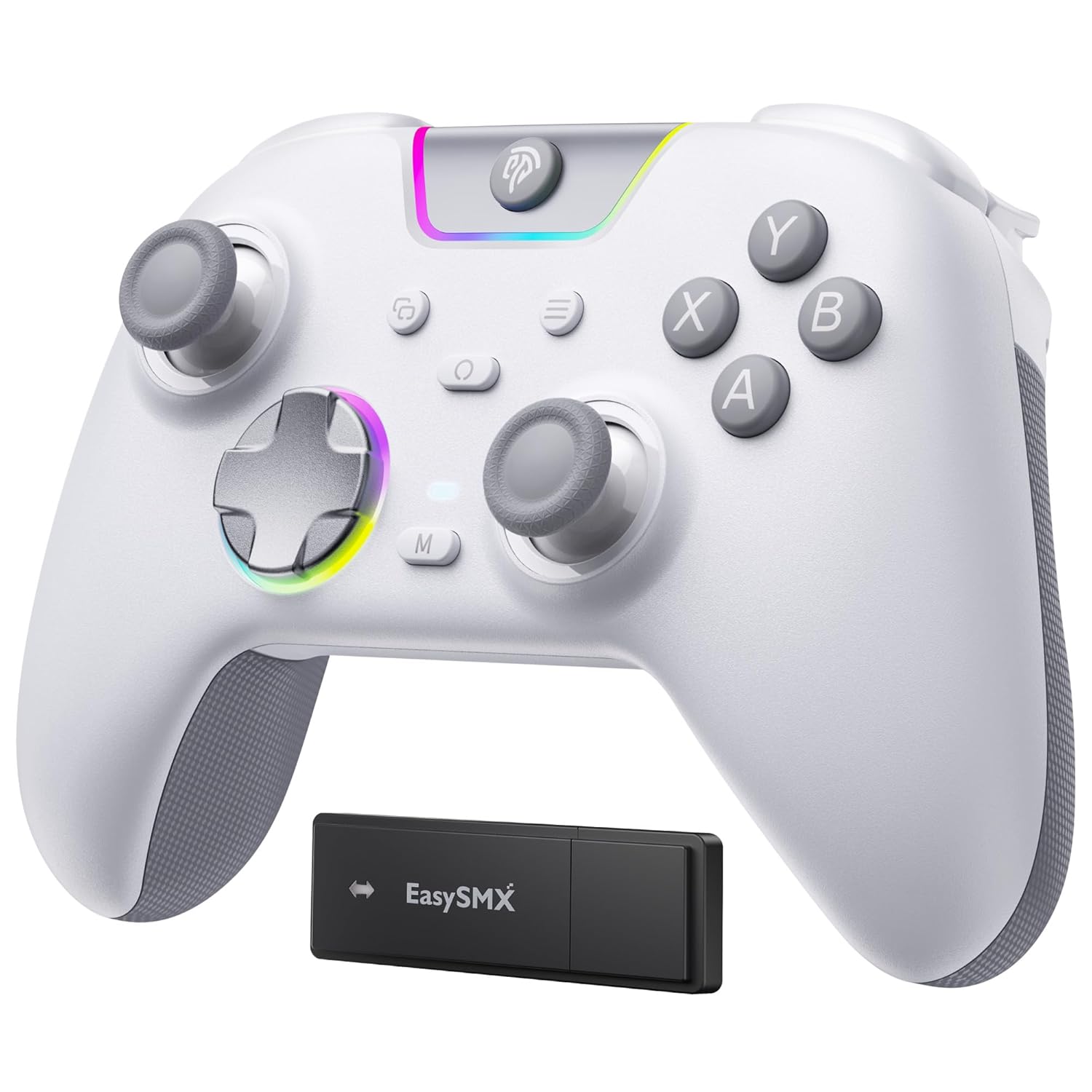 EasySMX X05 Pro (White) Tri-Mode Connectivity Wireless Gaming Controller with Charging Dock