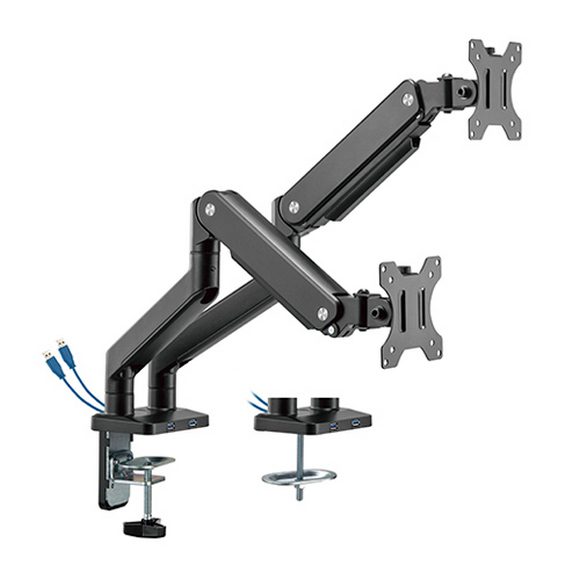 MXG BMA-24U (Matte Black) Dual Premium Aluminum Spring Monitor Arm