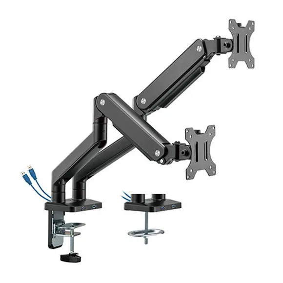 MXG BMA-24U (Matte Black) Dual Premium Aluminum Spring Monitor Arm