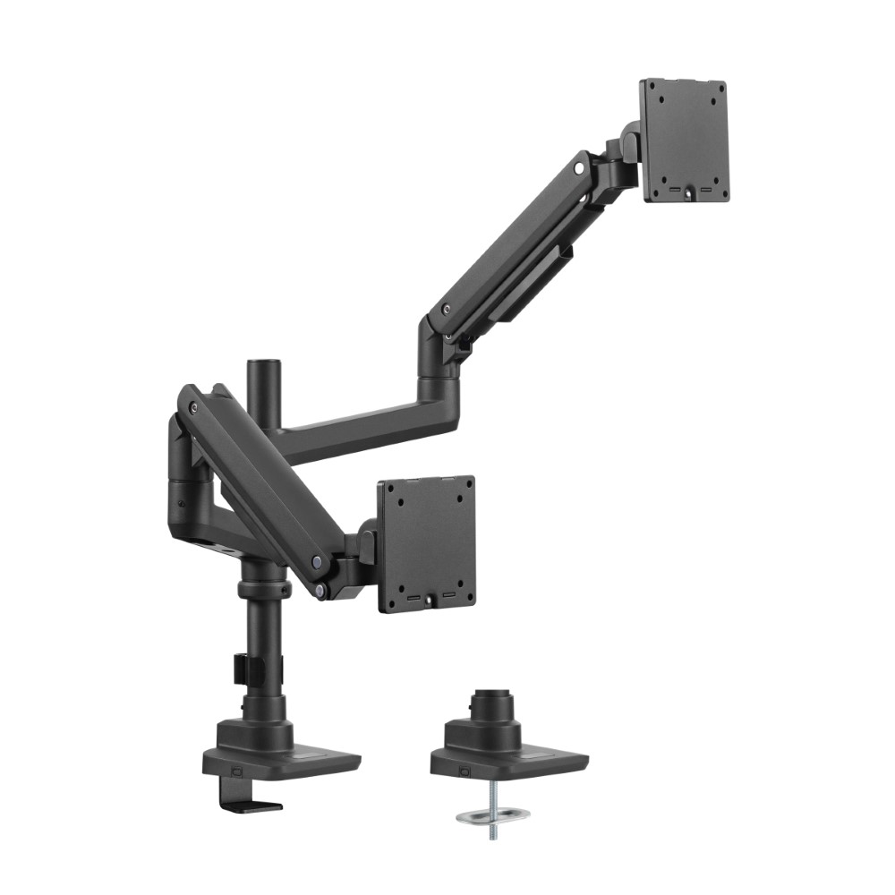 MXG VMA-24P (Black) Heavy-Duty Dual Stacked Gas Spring Monitor Arm