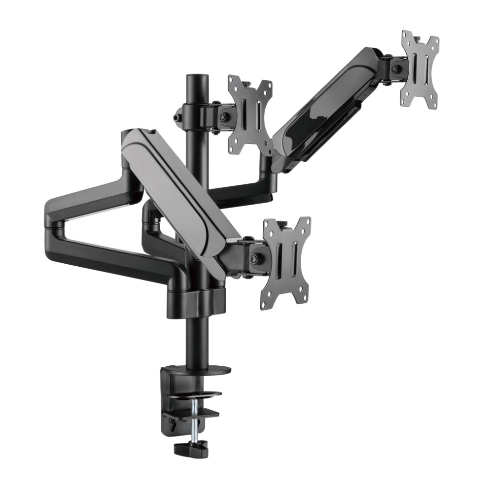 MXG BMA-36 (Black) Triple Pole Mounted Premium Aluminum Spring Monitor Arm