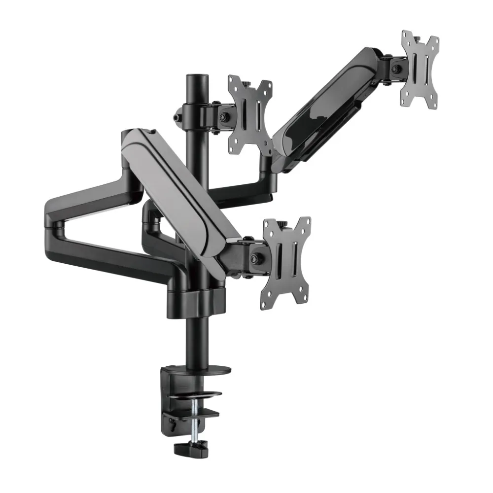 MXG BMA-36 (Black) Triple Pole Mounted Premium Aluminum Spring Monitor Arm