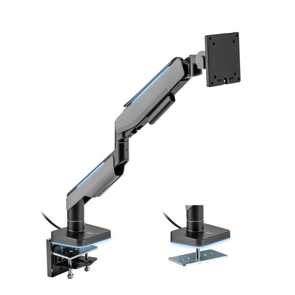 MXG HMA-12R (Matte Gray) Heavy Duty RGB Gaming Monitor Arm
