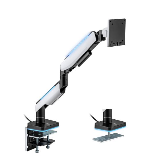 MXG HMA-12R (Matte White) Heavy Duty RGB Gaming Monitor Arm