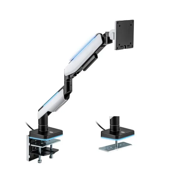 MXG HMA-12R (Matte White) Heavy Duty RGB Gaming Monitor Arm