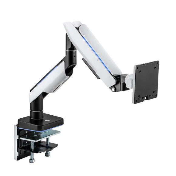 Buy MXG HMA-12R (Matte White) Heavy Duty RGB Gaming Monitor Arm online in Pakistan at WaddaGamer