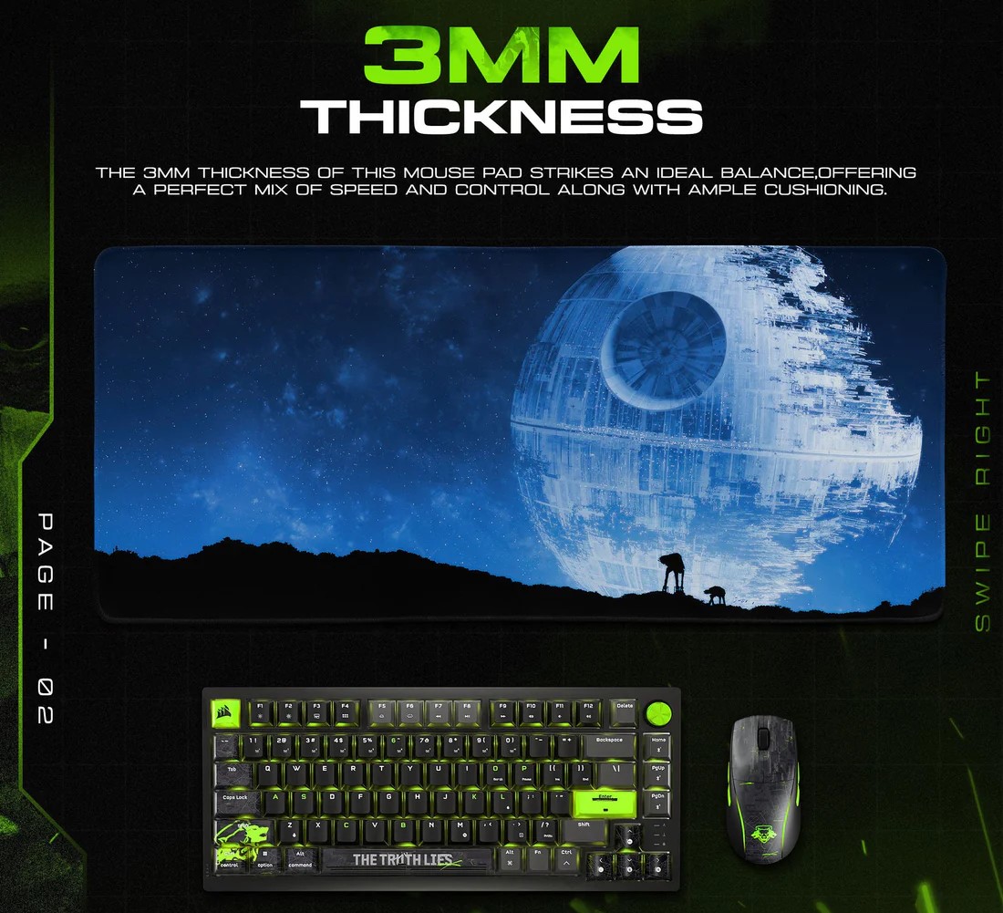 Ajazz Star Wars Death Star (Black) Large Gaming Mousepad