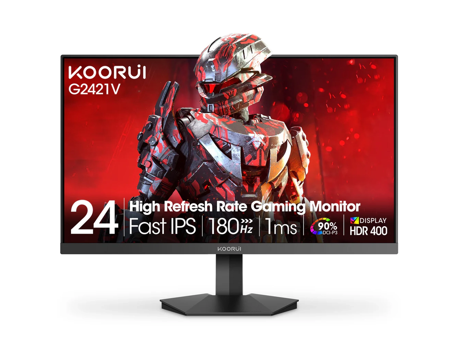 KOORUI G2421V (Black & Red) 24" QHD Fast IPS 180Hz Gaming Monitor price in Pakistan product image