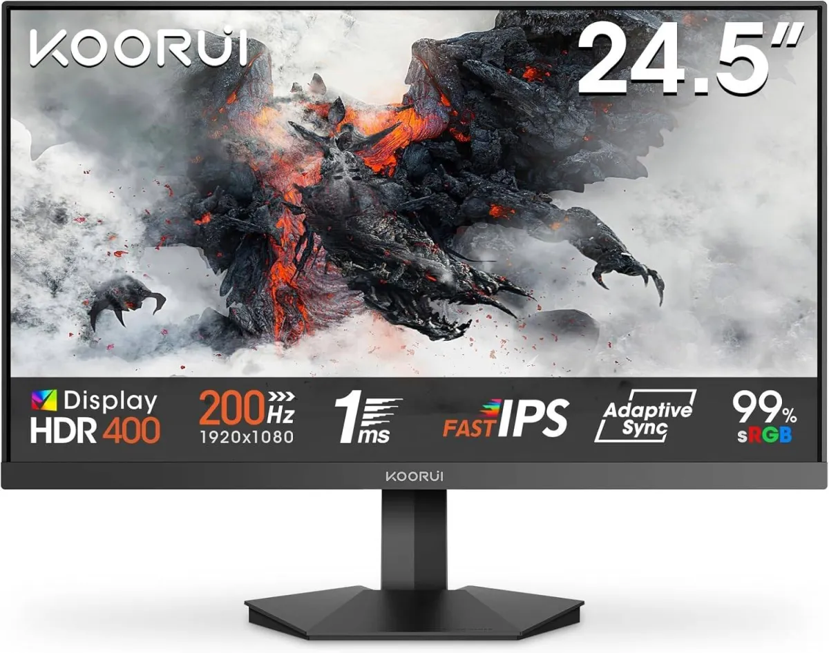 KOORUI G2511P (Black & Red) 25" FHD IPS 200Hz 1ms Gaming Monitor price in Pakistan product image