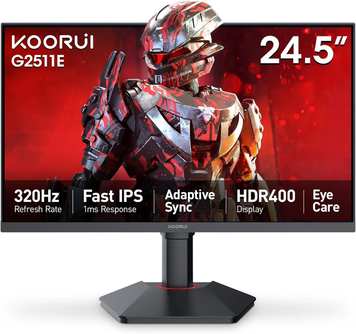 KOORUI G2511E (Black & Red) 25" FHD IPS 320Hz 1ms Gaming Monitor price in Pakistan product image