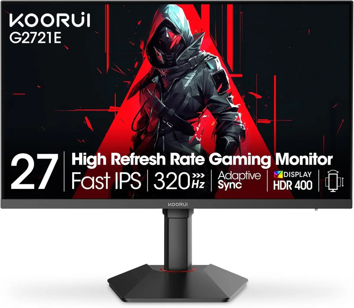 KOORUI G2721E (Black & Red) 27" IPS Display, QHD Resolution, 320Hz Refresh Rate Gaming Monitor price in Pakistan product image