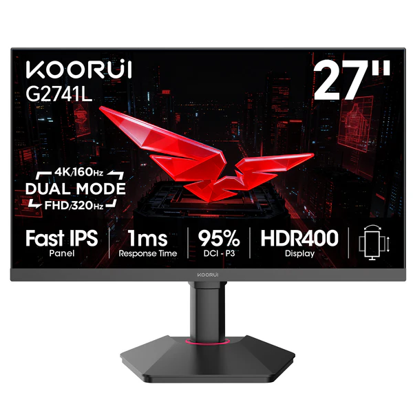 KOORUI G2741L (Black & Red) 27" IPS Display 4K Dual-Mode Gaming Monitor price in Pakistan product image