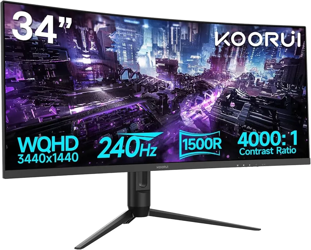 KOORUI G3441XC (Black with RGB) 34" UWQHD 240Hz Curved VA Display Gaming Monitor price in Pakistan product image