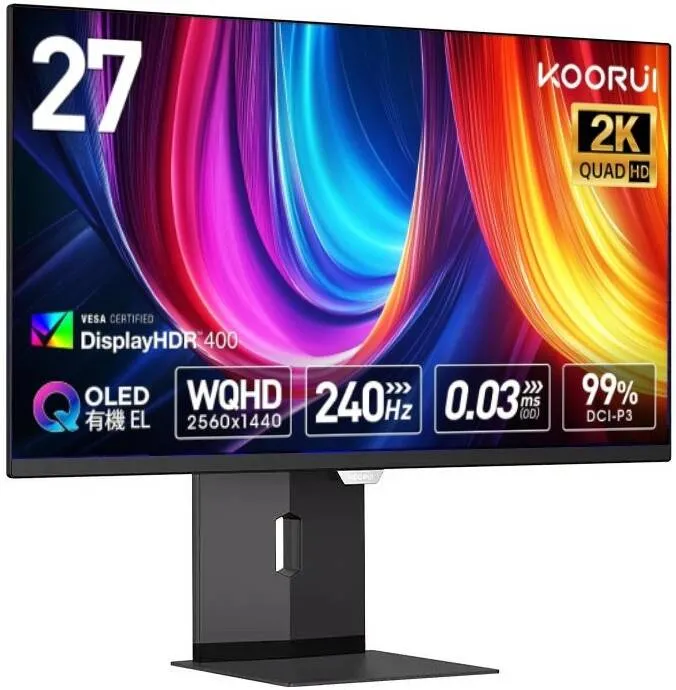 KOORUI S2721XO (Black) 27" QD-OLED QHD 240Hz Gaming Monitor price in Pakistan product image