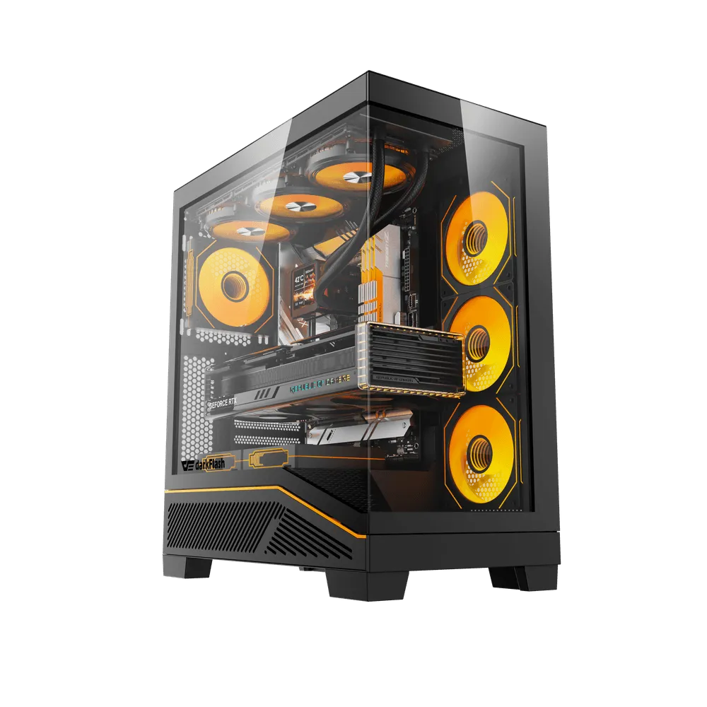 Darkflash pc gear Darkflash K430 (Black) ATX Gaming PC Case front view