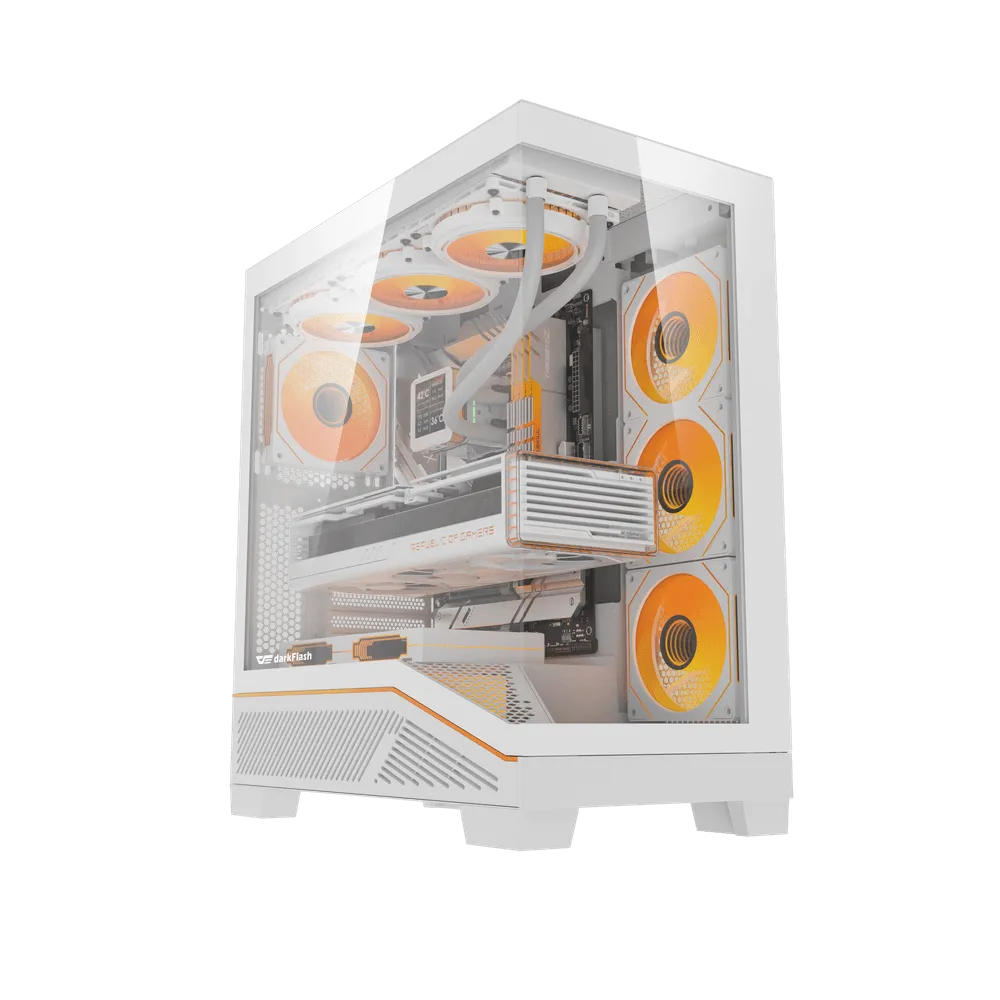 Darkflash pc gear Darkflash K430 (White) ATX Gaming PC Case front view
