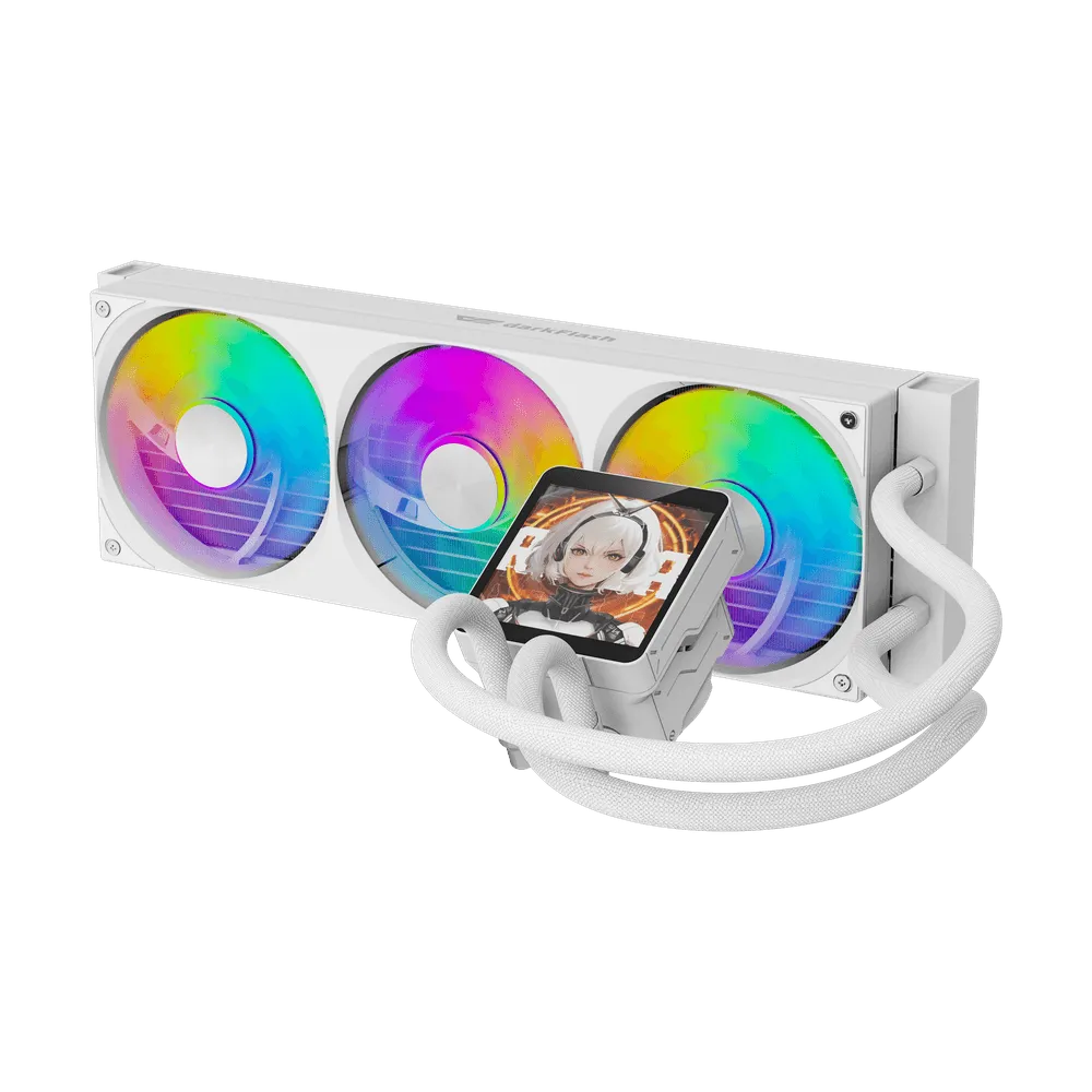 Darkflash pc gear Darkflash DV360S (White) MAX Liquid CPU Cooler front view