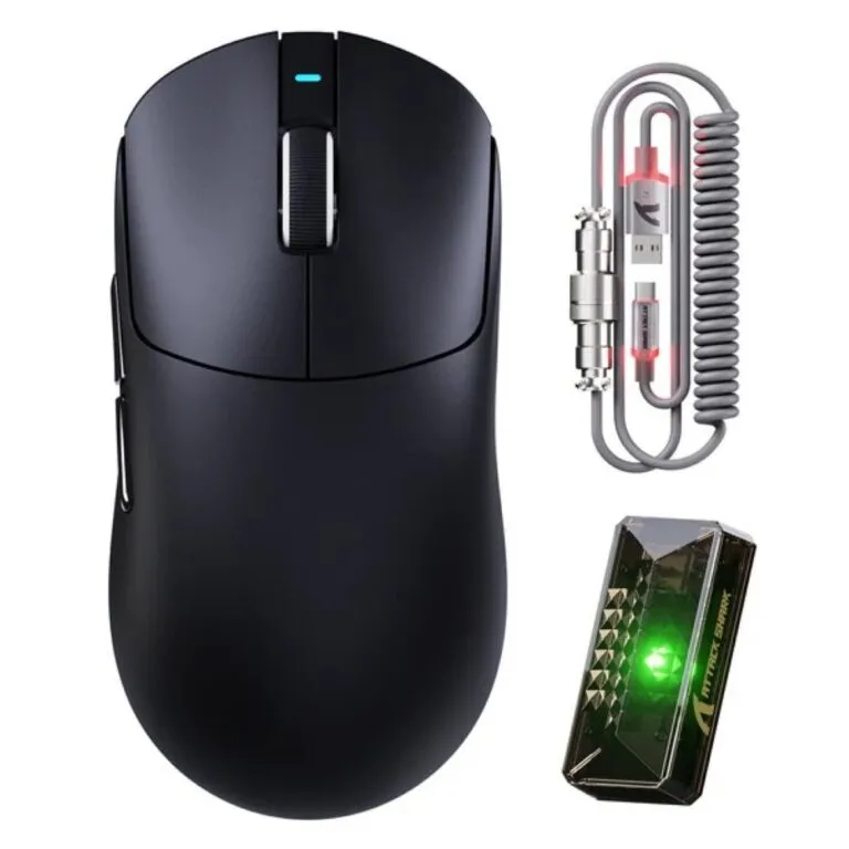 Attack Shark X8 Ultra (Black) 8KHz With C06 Ultra Cable Wireless Gaming Mouse price in Pakistan product image