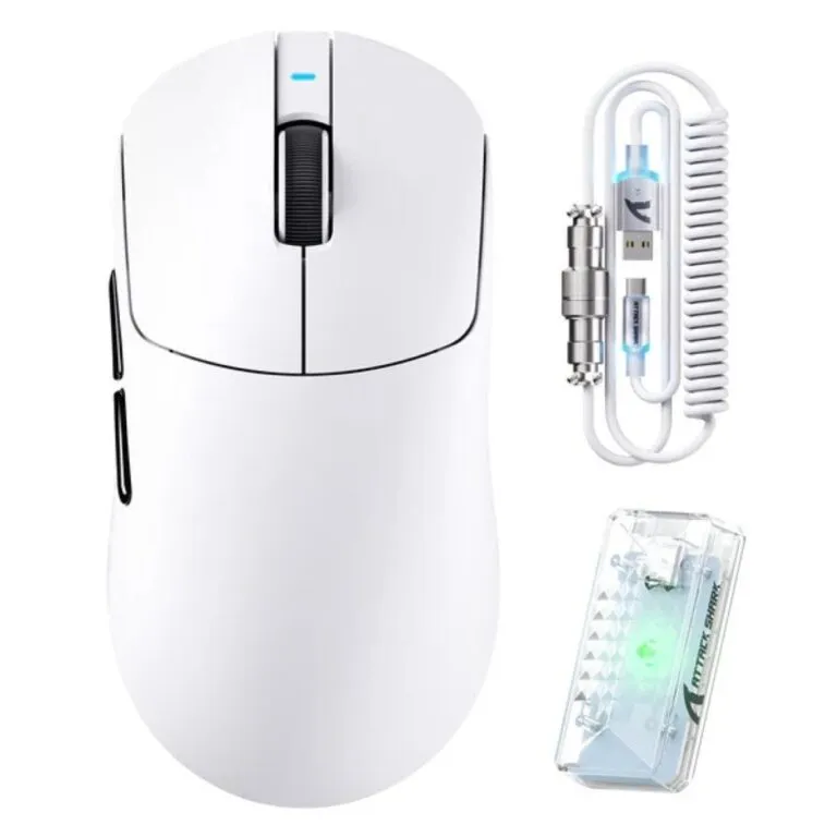 Attack Shark X8 Ultra (White) 8KHz With C06 Ultra Cable Wireless Gaming Mouse price in Pakistan product image