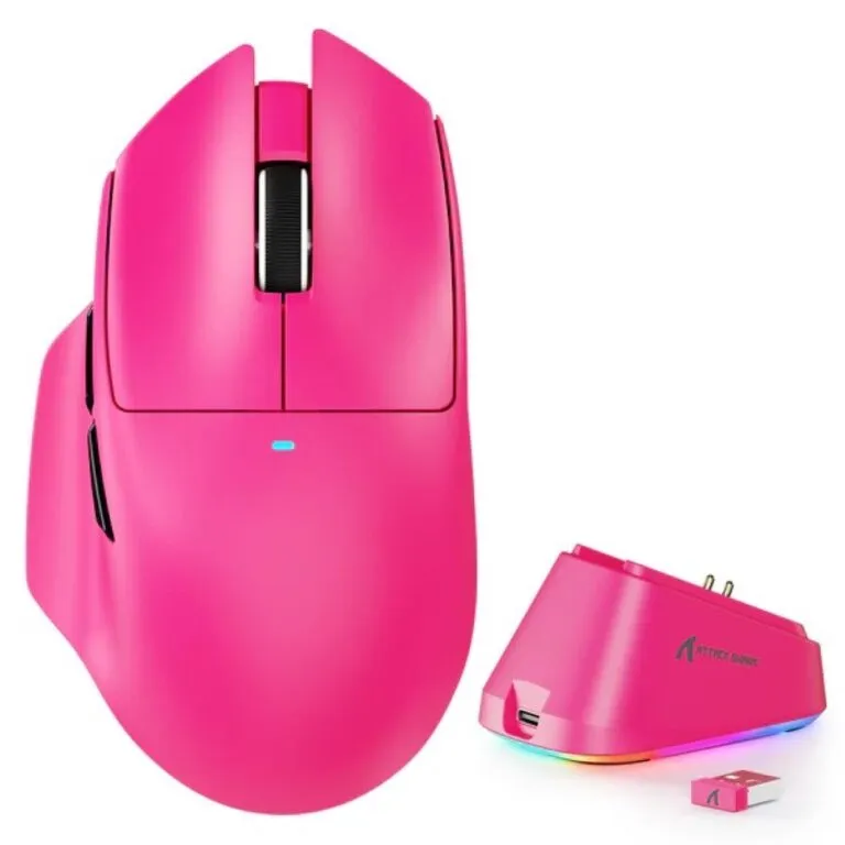 Attack Shark V6 (Berry Red) Ultra-Light Tri-Mode Gaming Mouse price in Pakistan product image