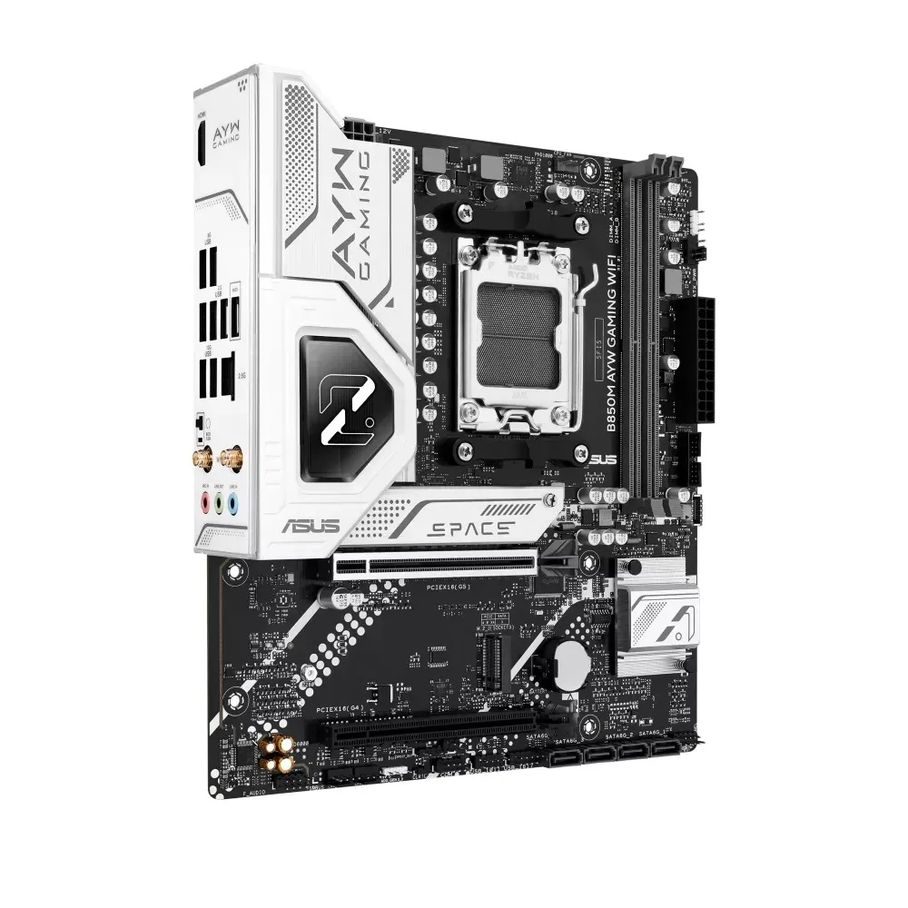 ASUS pc gear ASUS B850M-AYW (Black) GAMING WIFI Micro-ATX Motherboard front view