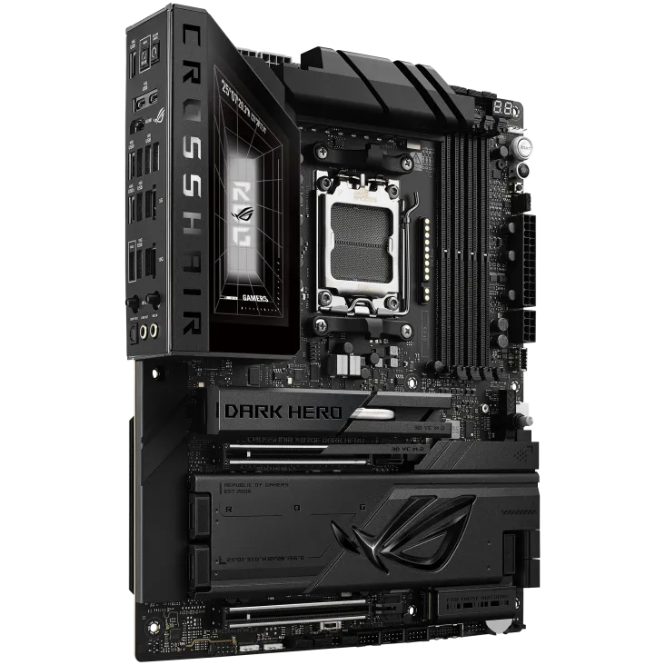 ASUS pc gear ASUS ROG Crosshair X870E (Black) Dark Hero ATX Gaming Motherboard front view