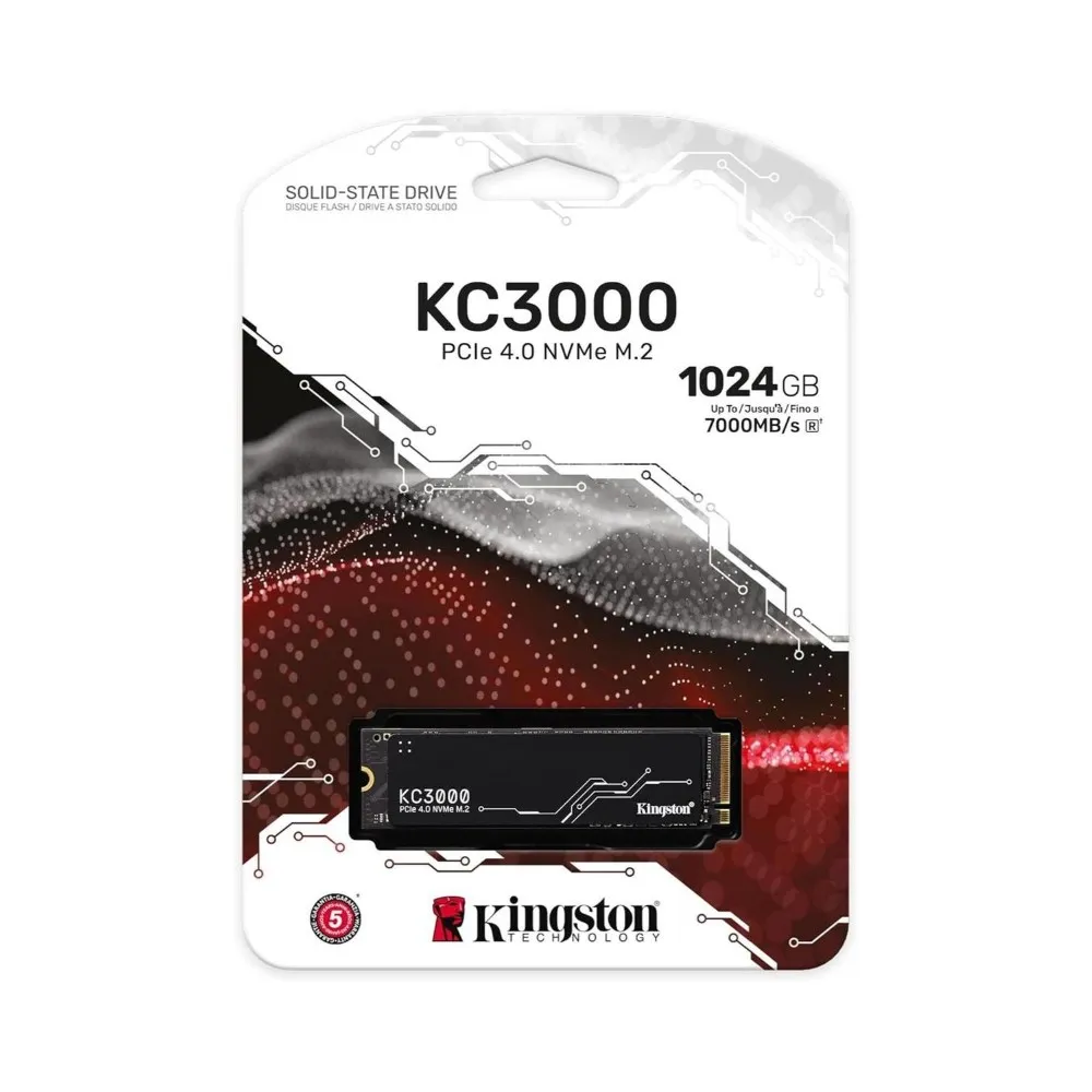 Kingston KC3000 (Black) 1TB PCIe 4.0 NVMe M.2 Solid State Devices (SSD)