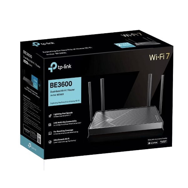 TP-Link Archer BE220 (BE3600) Up to 3.6Gbps & Gigabit Ethernet Dual-Band Wi-Fi 7 Router