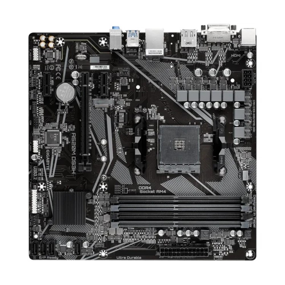 Gigabyte A520M (Black) DS3H AMD AM4 Micro-ATX Motherboard