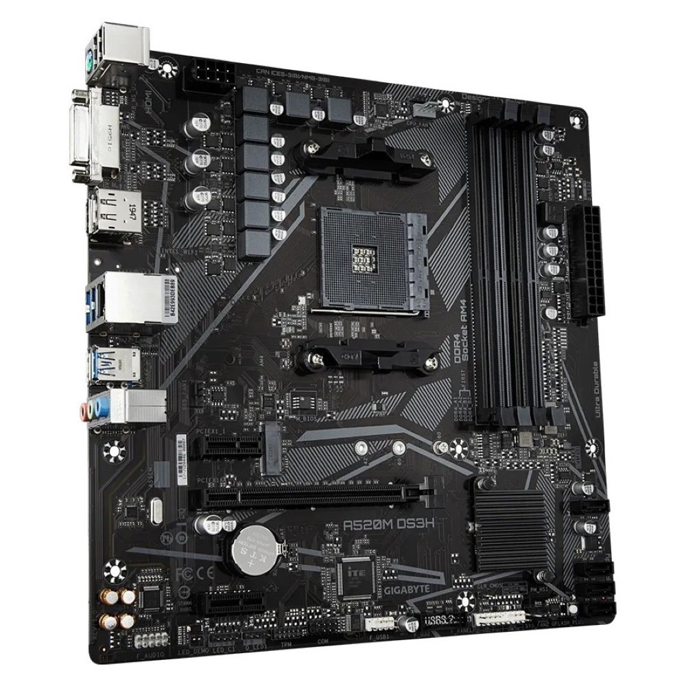 Gigabyte A520M (Black) DS3H AMD AM4 Micro-ATX Motherboard