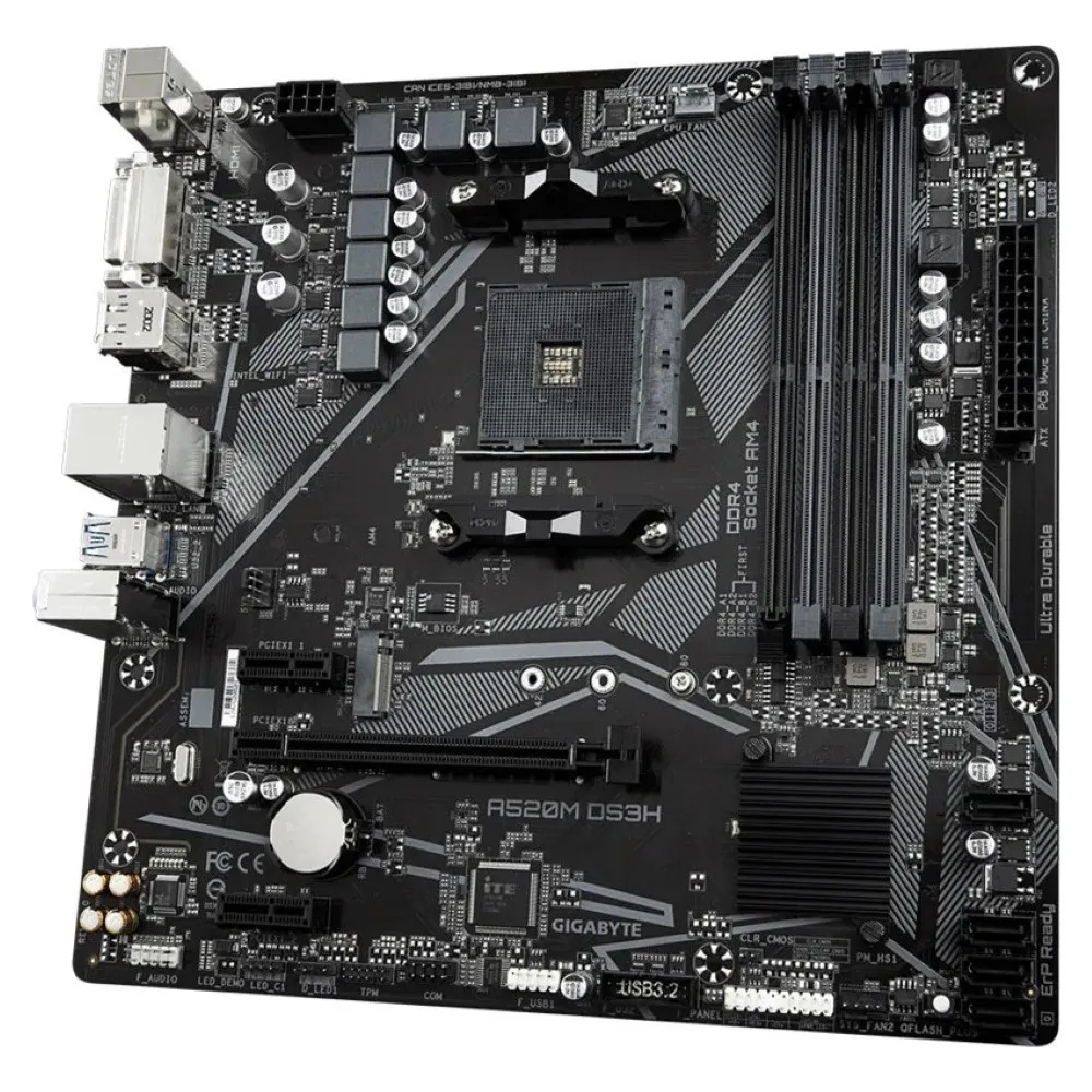 Buy Gigabyte A520M (Black) DS3H AMD AM4 Micro-ATX Motherboard online in Pakistan at WaddaGamer