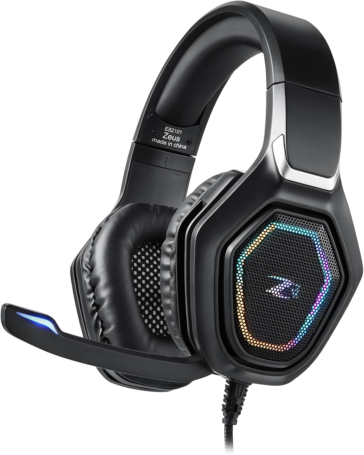 Zoook audio Zoook Zeus (Black with RGB) Surround Sound Stereo with built in microphone Wired Gaming Headphone front view