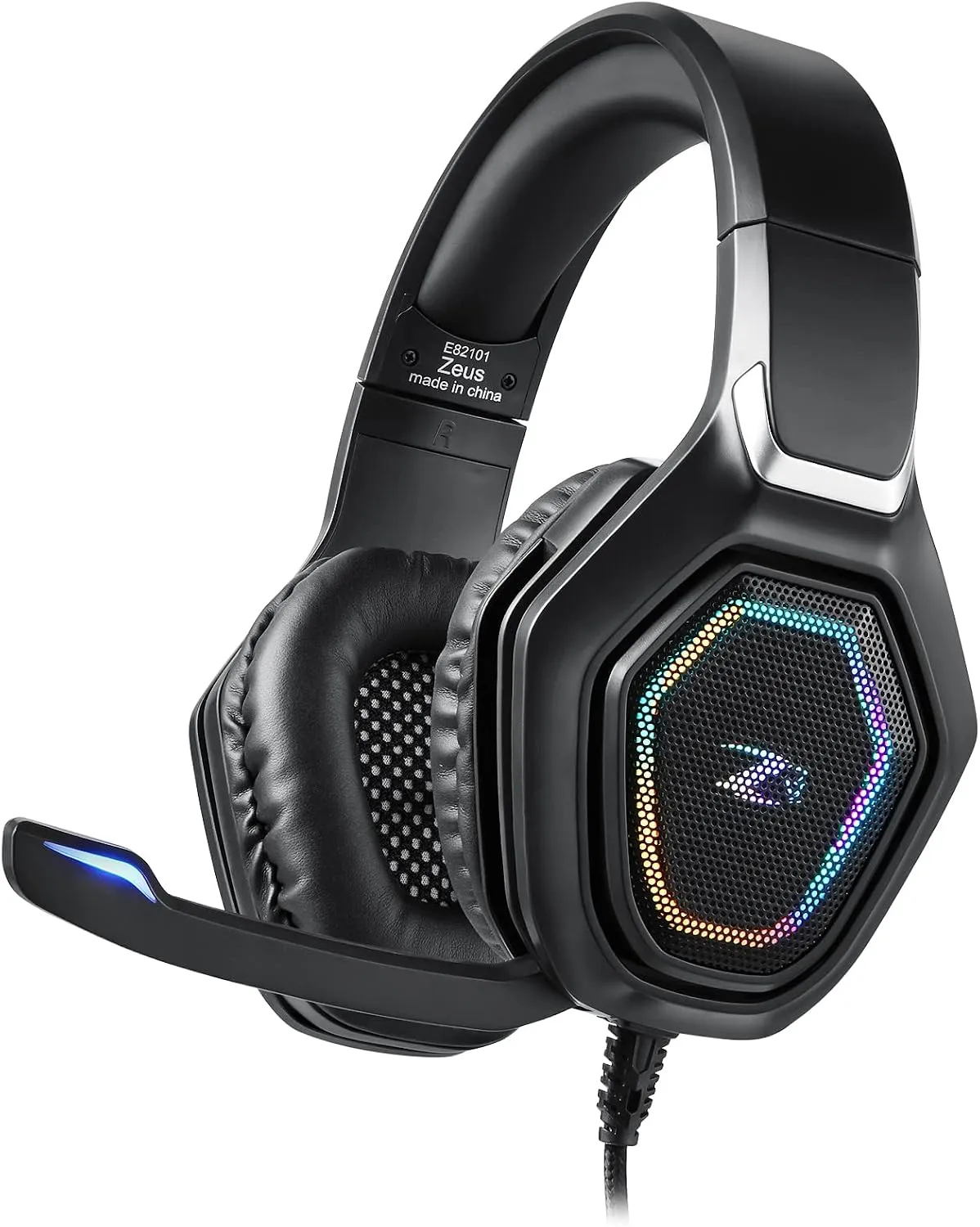 Zoook Zeus (Black with RGB) Surround Sound Stereo with built in microphone Wired Gaming Headphone